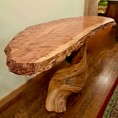 JW-270 Table Striped Tiger Redwood & Juniper $5000 at Hunter Wolff Gallery